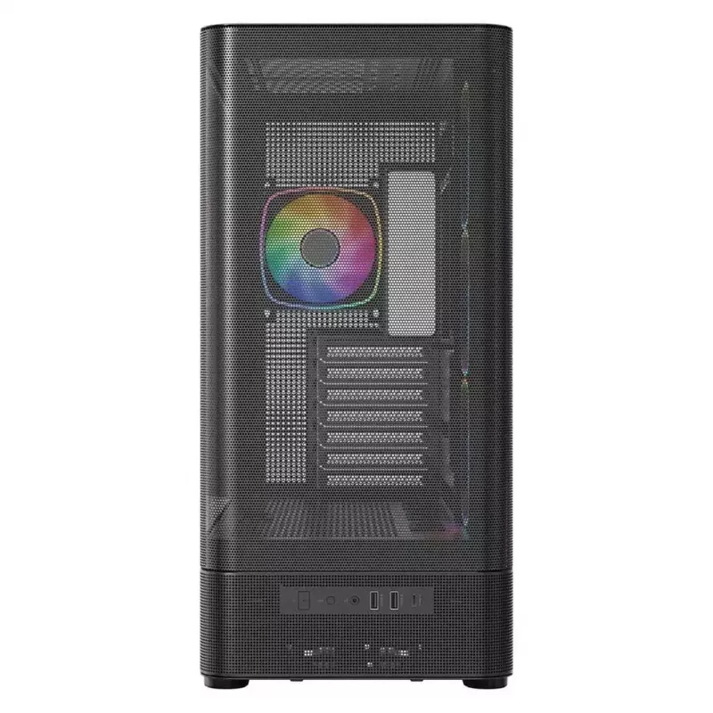 PC skriňa MODECOM VOLCANO AQ400 ARGB MIDI čierna — MODECOM MC-A-AQ400-4FA-B