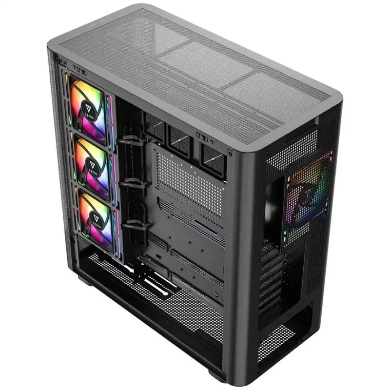PC skriňa MODECOM VOLCANO AQ400 ARGB MIDI čierna — MODECOM MC-A-AQ400-4FA-B