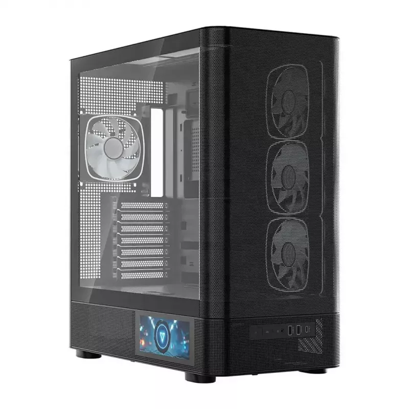 PC skriňa MODECOM VOLCANO AQ400 ARGB MIDI čierna — MODECOM MC-A-AQ400-4FA-B