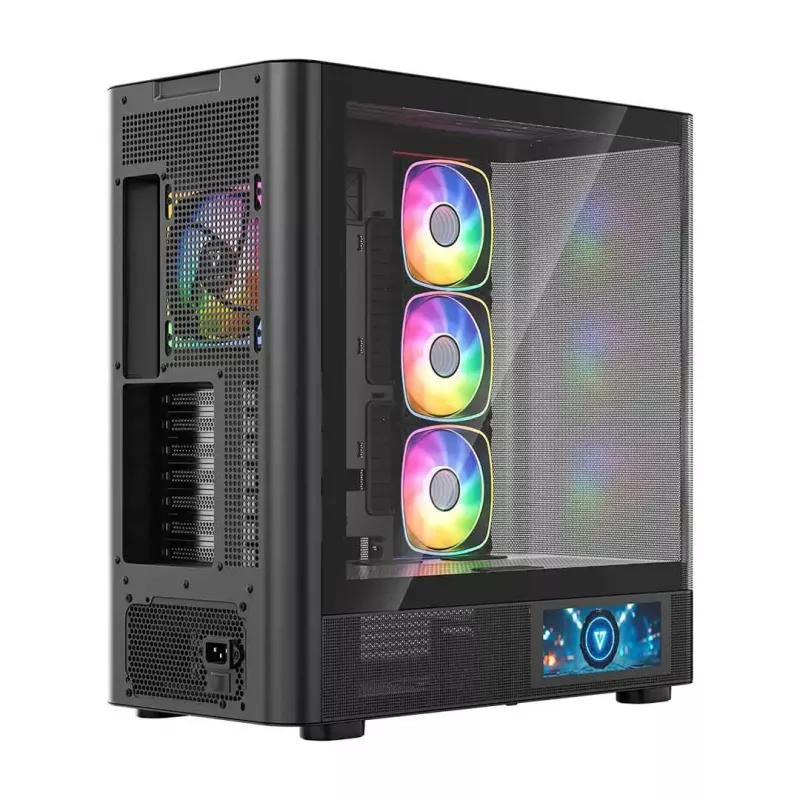 PC skriňa MODECOM VOLCANO AQ400 ARGB MIDI čierna — MODECOM MC-A-AQ400-4FA-B