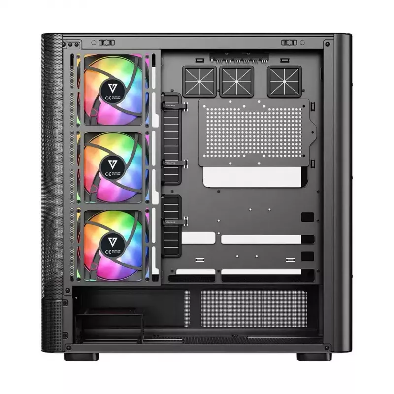 PC skriňa MODECOM VOLCANO AQ400 ARGB MIDI čierna — MODECOM MC-A-AQ400-4FA-B