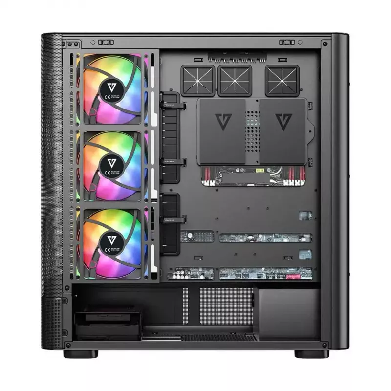 PC skriňa MODECOM VOLCANO AQ400 ARGB MIDI čierna — MODECOM MC-A-AQ400-4FA-B