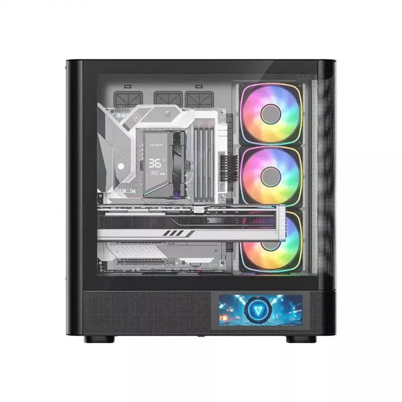PC skriňa MODECOM VOLCANO AQ400 ARGB MIDI čierna — MODECOM MC-A-AQ400-4FA-B