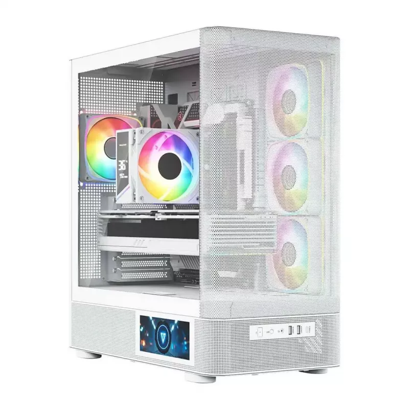 MODECOM VOLCANO AQ400 ARGB MIDI Tower počítačová skriňa, biela