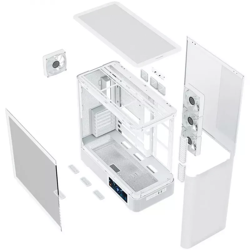 MODECOM VOLCANO AQ400 ARGB MIDI Tower počítačová skriňa, biela