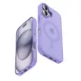 Crong Hybrid Matte Magnetic MagSafe puzdro pre iPhone 17 — priesvitná levanduľová, PC+TPU