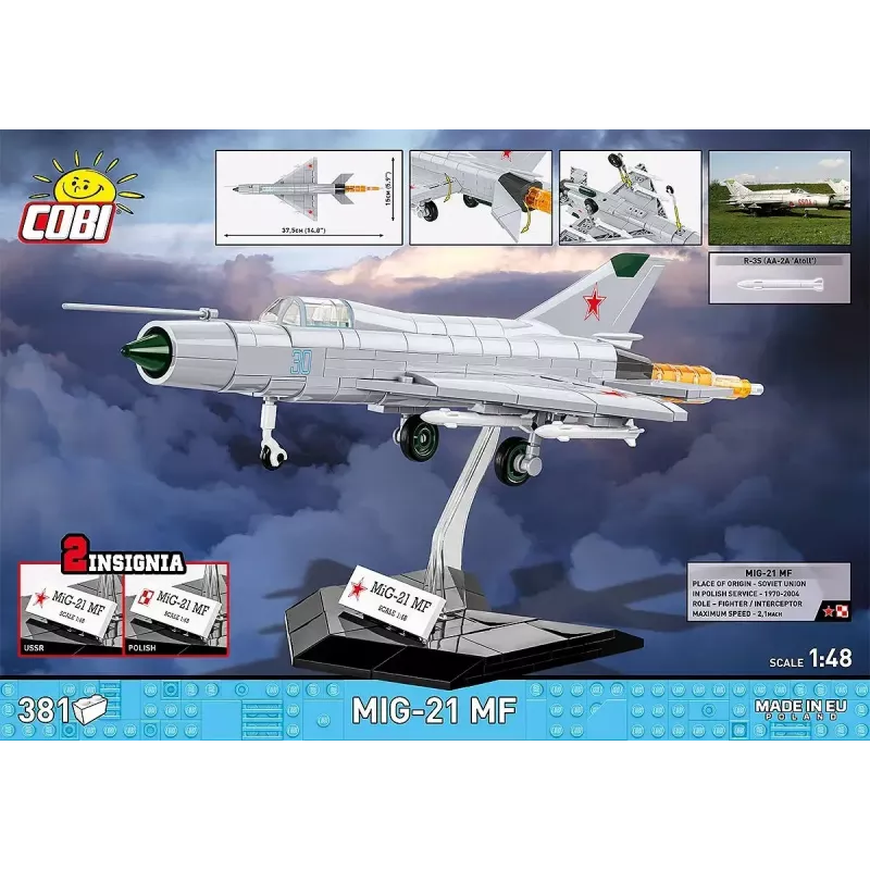Stavebnica Cobi MiG-21 MF 381 diel — hračkársky model na skladanie