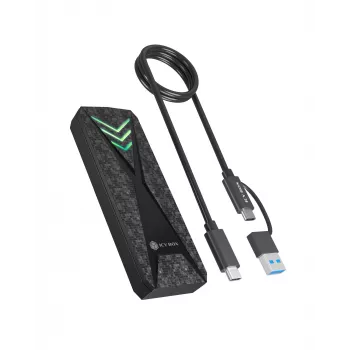 ICY BOX M.2 NVMe SSD puzdro s USB 3.2 Gen 2 Type-C a RGB osvetlením