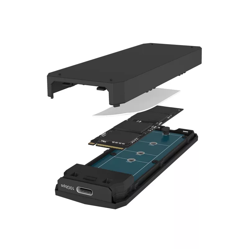 ICY BOX M.2 NVMe SSD puzdro s USB 3.2 Gen 2 Type-C a RGB osvetlením