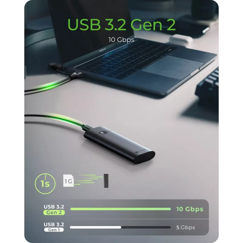 ICY BOX M.2 NVMe puzdro s USB 3.2 Gen 2 Type-C, SSD puzdro, M.2, PCI Express, 10 Gbit/s, Hot-Swap, čierna