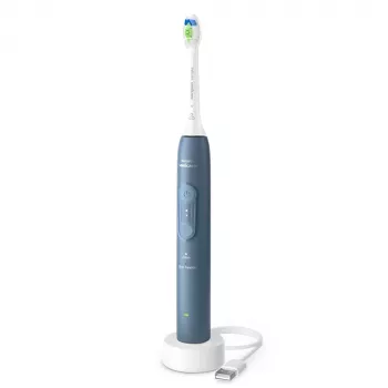 Nabíjacia sonická zubná kefka Philips 4100 HX4041/48 — integrovaná Li‑Ion batéria, režimy „Denné čistenie“ a „Starostlivosť o ďasná“, 1 rukoväť, 1 hlavica, modrá