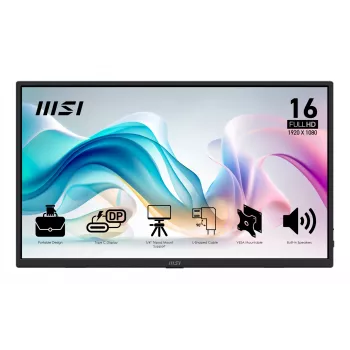 MSI PRO MP165 E6 prenosný TV/monitor prenosný monitor čierna 39,6 cm (15,6