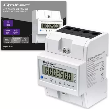Trojfázový merač QOLTEC 50980 — 400 V, 100 A s resetom