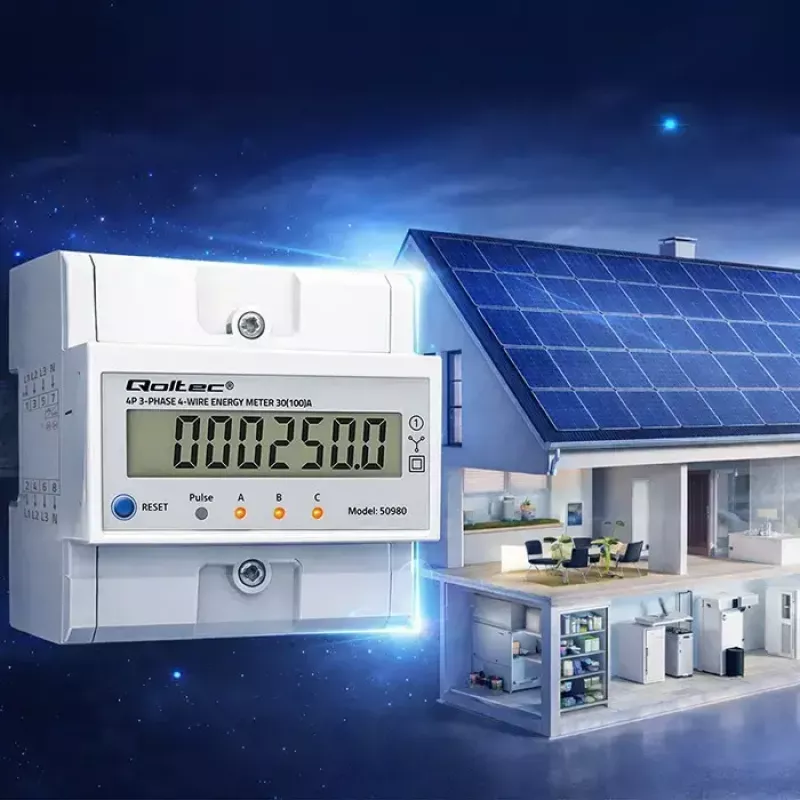 Trojfázový merač QOLTEC 50980 — 400 V, 100 A s resetom