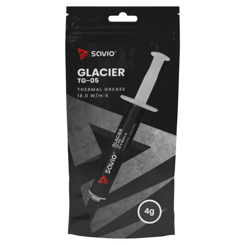 Teplovodivá pasta SAVIO TG-05 4g — tepelná vodivosť 18 W/m·K, viskozita 2,6 g/ml