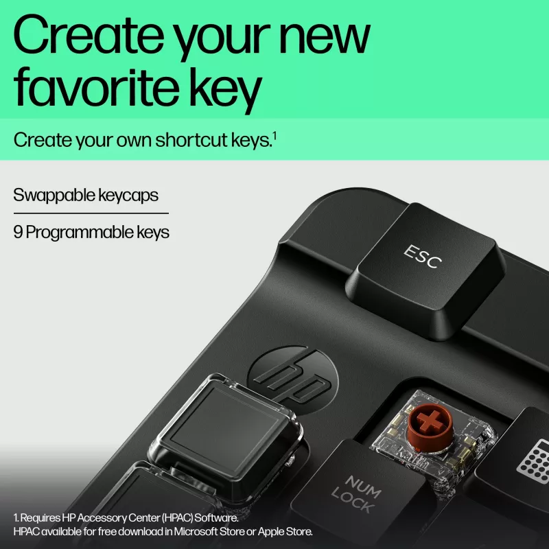 HP 430 programovateľná bezdrôtová numerická klávesnica, bezdrôtová, Bluetooth, mechanická, čierna