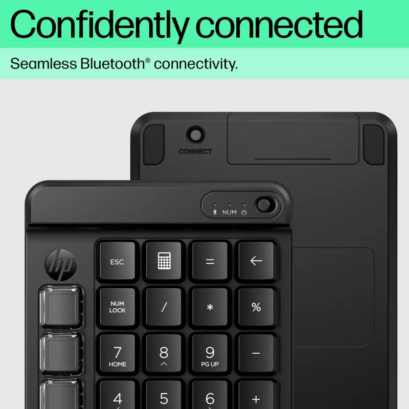 HP 430 programovateľná bezdrôtová numerická klávesnica, bezdrôtová, Bluetooth, mechanická, čierna