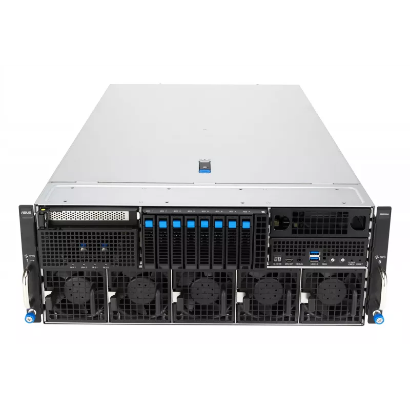 Rack server ASUS ESC8000A-E13 (4U) strieborný – LGA 6096, AMD EPYC, DDR5, až do 3 TB, 24 DIMM, 2× CPU, 3200 W PSU