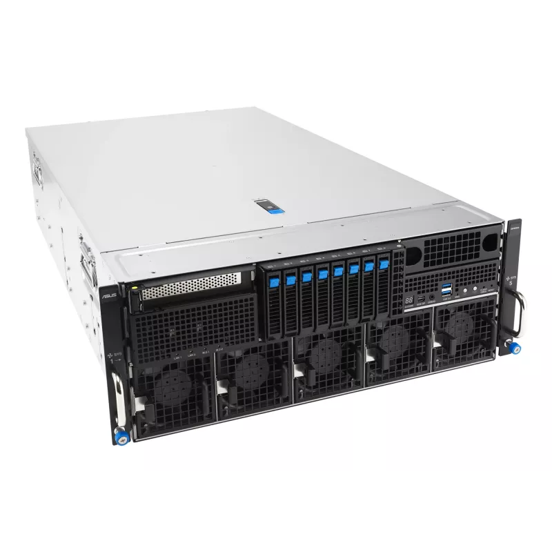 Rack server ASUS ESC8000A-E13 (4U) strieborný – LGA 6096, AMD EPYC, DDR5, až do 3 TB, 24 DIMM, 2× CPU, 3200 W PSU