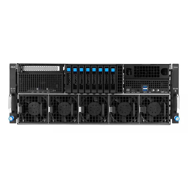 Rack server ASUS ESC8000A-E13 (4U) strieborný – LGA 6096, AMD EPYC, DDR5, až do 3 TB, 24 DIMM, 2× CPU, 3200 W PSU