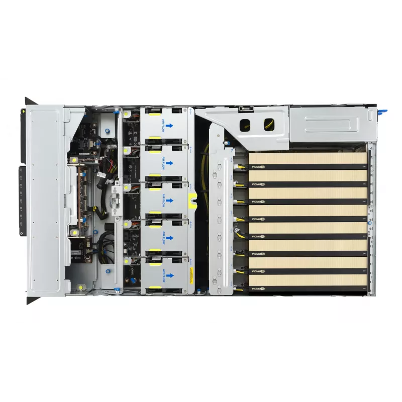 Rack server ASUS ESC8000A-E13 (4U) strieborný – LGA 6096, AMD EPYC, DDR5, až do 3 TB, 24 DIMM, 2× CPU, 3200 W PSU