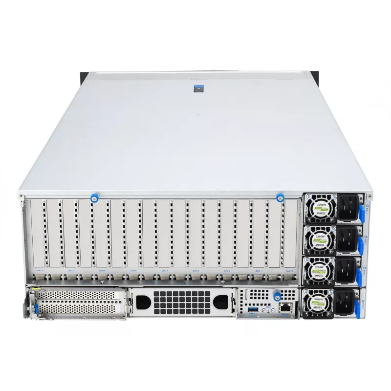 Rack server ASUS ESC8000A-E13 (4U) strieborný – LGA 6096, AMD EPYC, DDR5, až do 3 TB, 24 DIMM, 2× CPU, 3200 W PSU