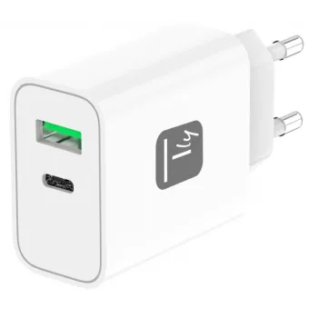 Techly IPW-USB-30WACG mobilná nabíjačka univerzálna biela AC rýchle nabíjanie interiér