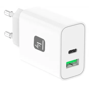 Techly IPW-USB-30WACG mobilná nabíjačka univerzálna biela AC rýchle nabíjanie interiér