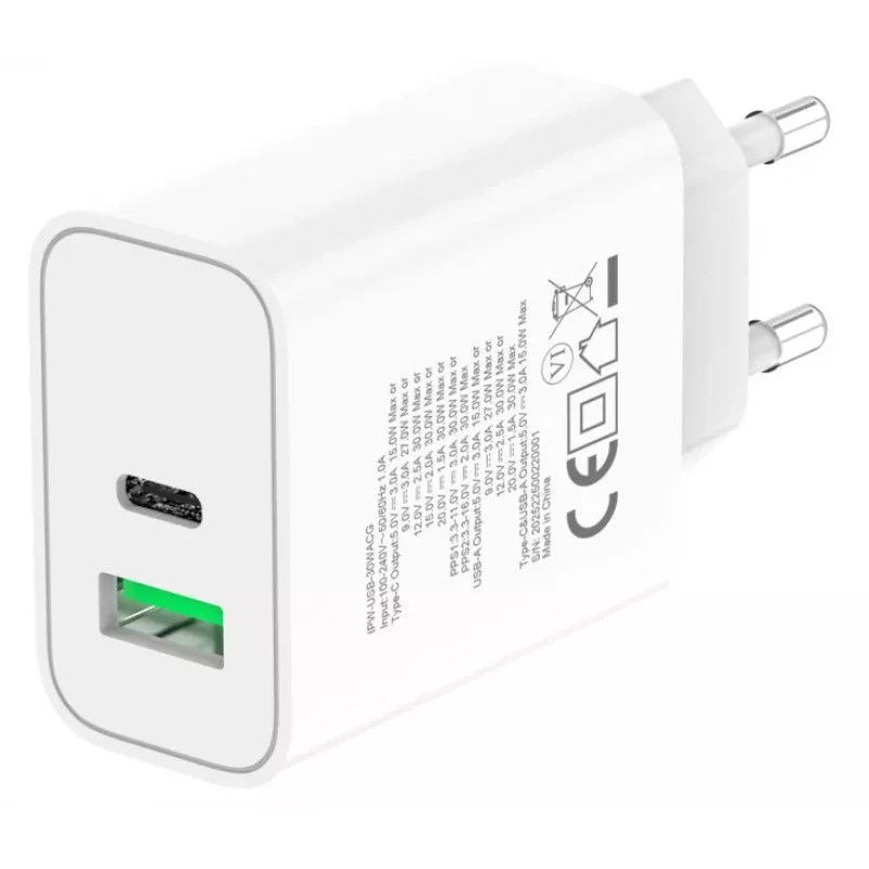 Techly IPW-USB-30WACG mobilná nabíjačka univerzálna biela AC rýchle nabíjanie interiér