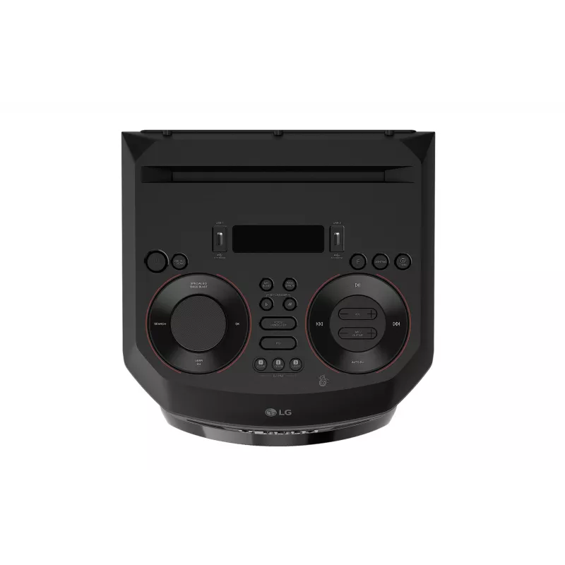 Párty reproduktor LG XBOOM RNC5 — 2.0 kanály, 2-pásmový, Bluetooth 4.0 (AAC/SBC), USB-A, FM, RGB LED, 13,8 kg