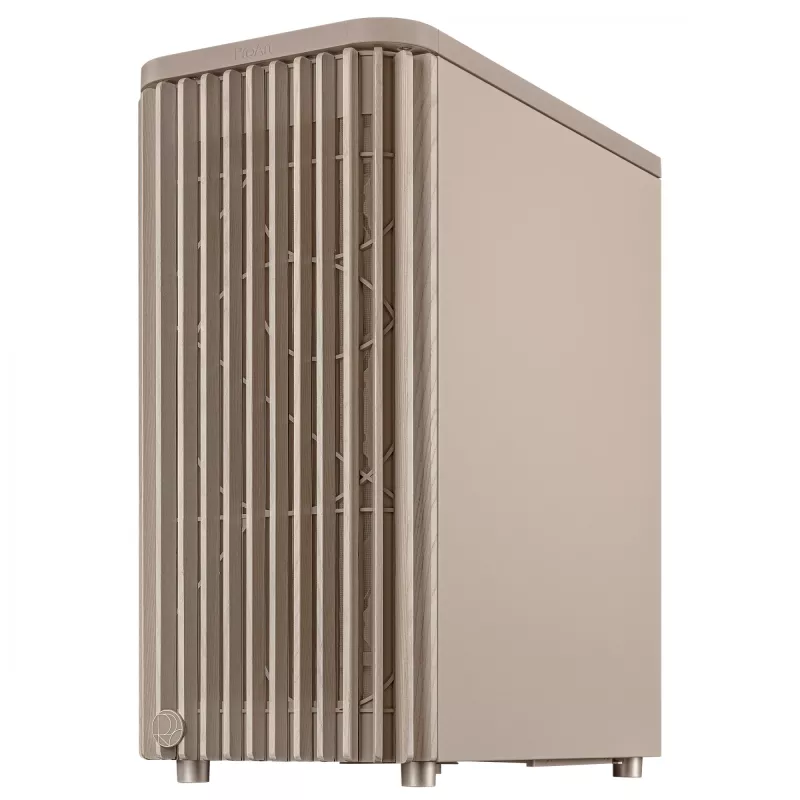 PC skriňa ASUS ProArt PA401 Wood Edition Béžová — Mid-Tower, predný panel z kovu