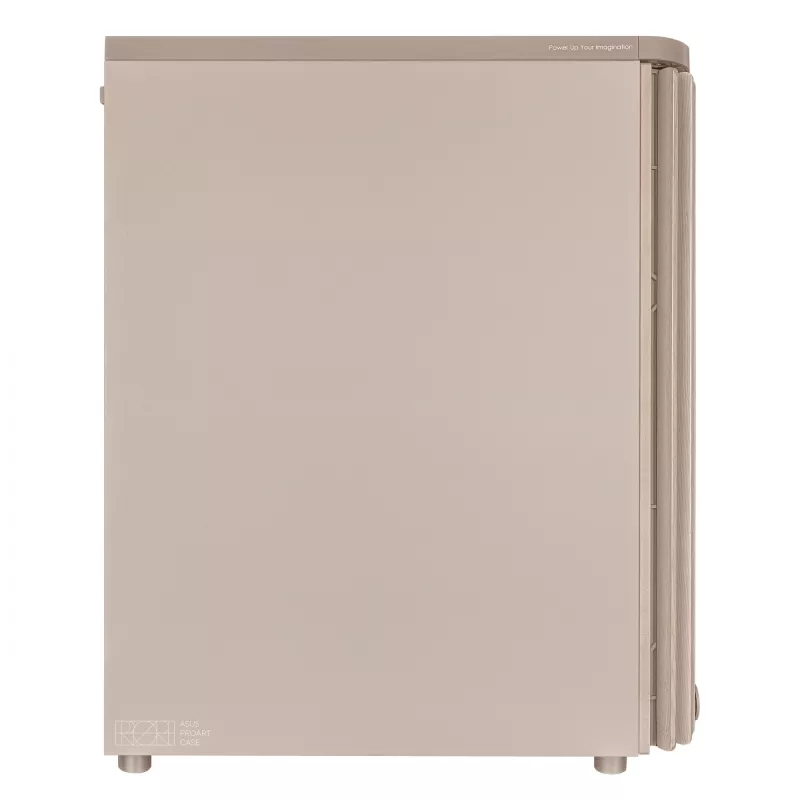 PC skriňa ASUS ProArt PA401 Wood Edition Béžová — Mid-Tower, predný panel z kovu