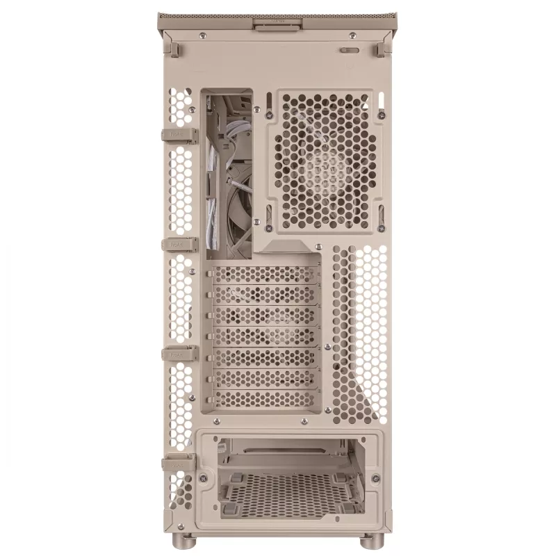PC skriňa ASUS ProArt PA401 Wood Edition Béžová — Mid-Tower, predný panel z kovu