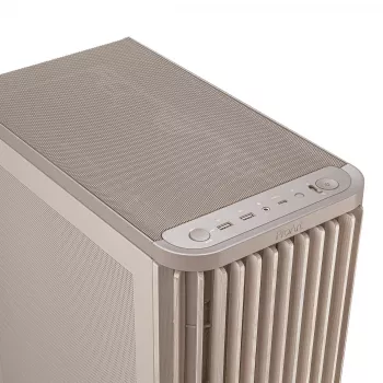 PC skriňa ASUS ProArt PA401 Wood Mesh PWM Béžová — ATX, drevo, 2×160 mm predné, 1×120 mm zadné, 2×3,5