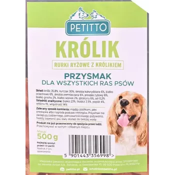 Psí snack PETITTO ryžové misky s králičou náplňou 500 g