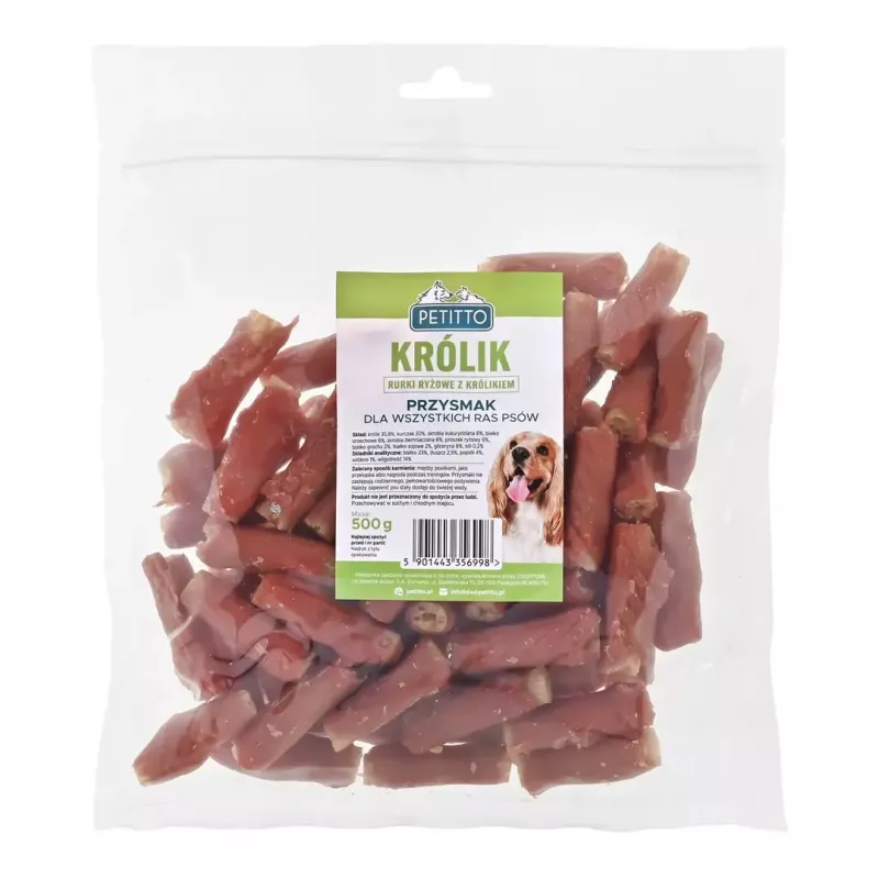 Psí snack PETITTO ryžové misky s králičou náplňou 500 g