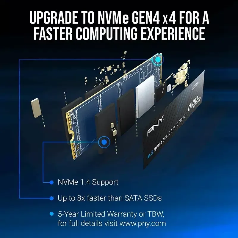 Interné SSD PNY M.2 2280 512 GB M280CS2241-512-BLK, SATA/NVMe nešpecifikované