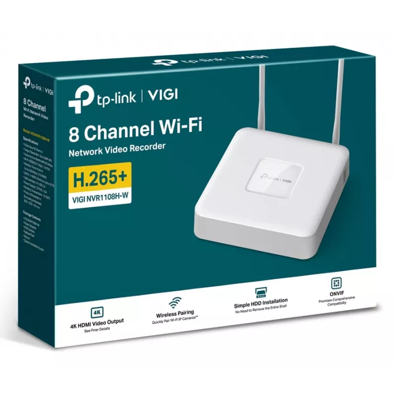 TP-Link VIGI NVR1108H-W sieťový videorekordér 8 kanálov 4K