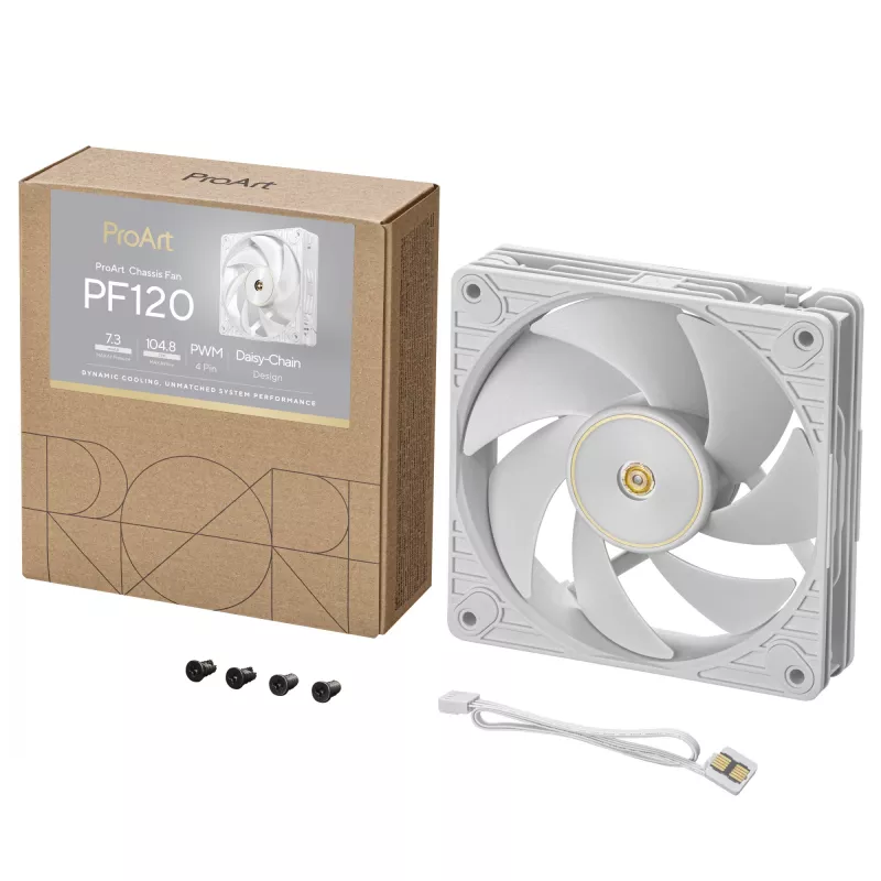ASUS ProArt PF120 ventilátor PWM biely počítačová skriňa 12 cm 1 ks