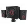 Súprava reproduktorov GENESIS Helium 610BT 2.1, 60 W RMS, Bluetooth, káblové, červená/čierna, kompaktný subwoofer