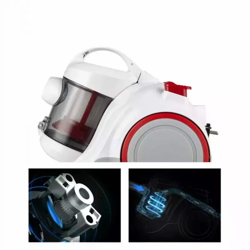 Bezvreckový vysávač Midea C5 MC01PLWH 700 W, 1,5 l nádoba na prach, biela
