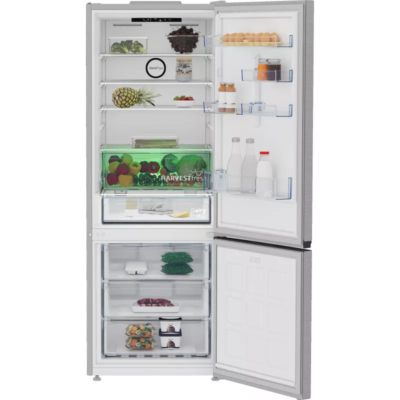 Beko B3RCNE564HXB chladnička s mrazničkou voľne stojaca 490 L strieborná