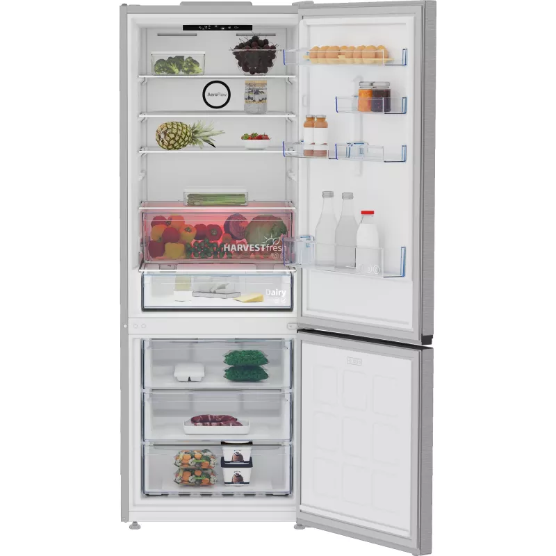 Beko B3RCNE564HXB chladnička s mrazničkou voľne stojaca 490 L strieborná