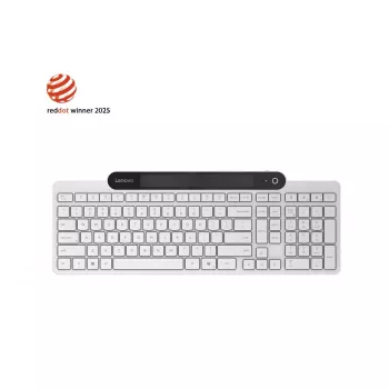 Bezdrôtová Bluetooth klávesnica Lenovo 800 — US-anglické rozloženie, samonabíjacia, biela