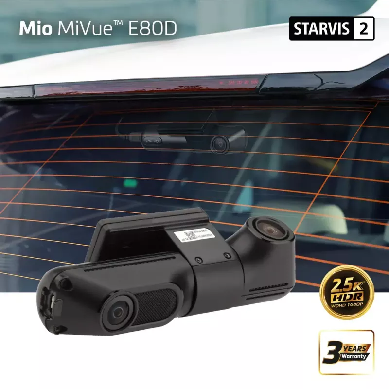 Dashcam MIO MiVue E80D HDR duálna zadná kamera s dvojkanálovým záznamom