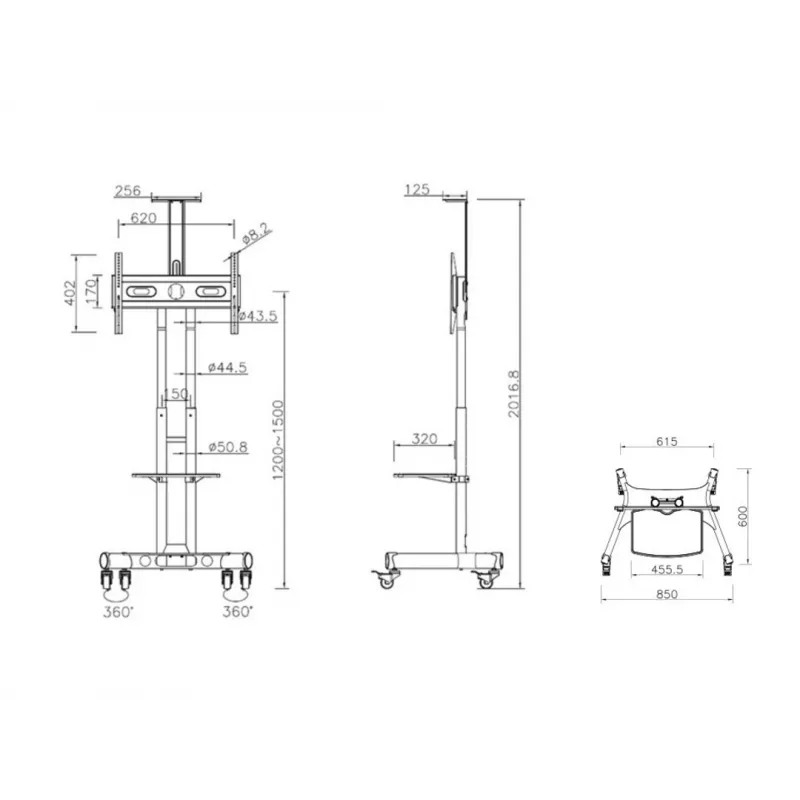 Multibrackets M Public Floorstand Basic 150 vrátane police a držiaka kamery
