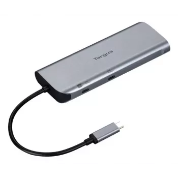 Targus Dual Video Mobile Dock s 140W EPR Pass-Thru, káblový, USB 3.2 Gen 2 (3.1 Gen 2) Type-C, 140 W, 1000 Mbit/s, sivý, 10 Gbit/s