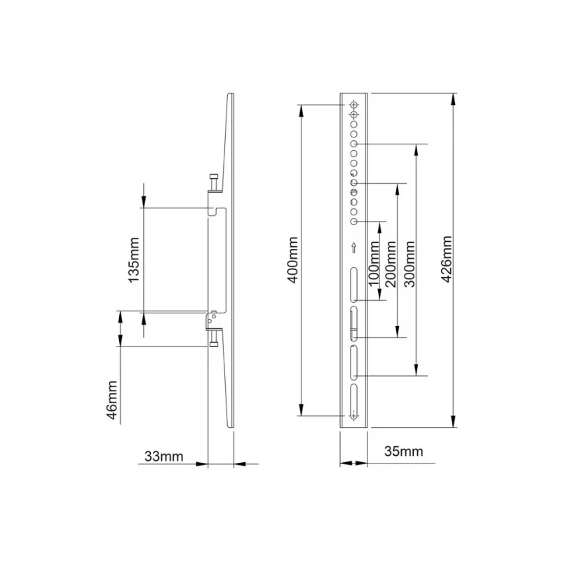 Montážne rameno na plochý monitor Multibrackets M Pro Series Fixed Arms 400 mm