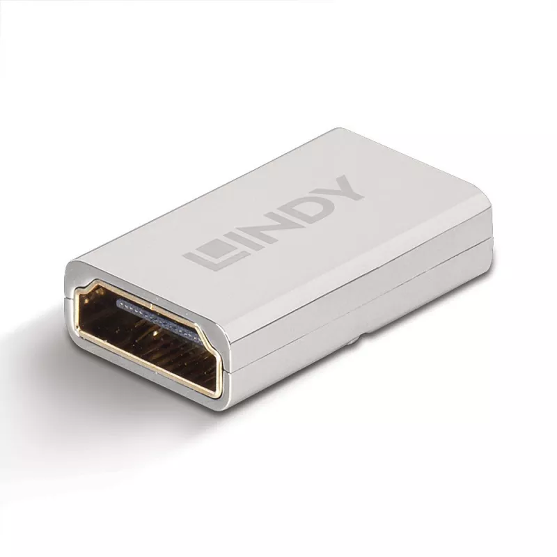 Lindy HDMI 2.1 konektor samica na konektor samica spojka, HDMI 2.1, HDMI 2.1, strieborná