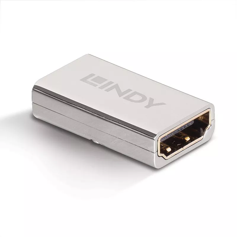Lindy HDMI 2.1 konektor samica na konektor samica spojka, HDMI 2.1, HDMI 2.1, strieborná